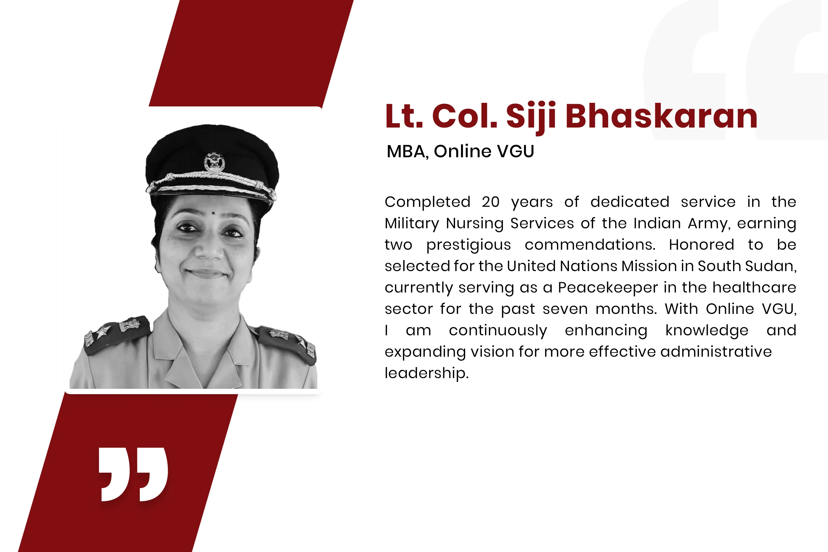Lt. Colonel – MBA Learner